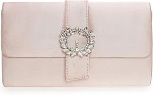 CHARMING TAILOR Evening Bag Diamantes Embellished Satin Clutch Purse for Woman Classy Party Handbag with Beaded Brooch