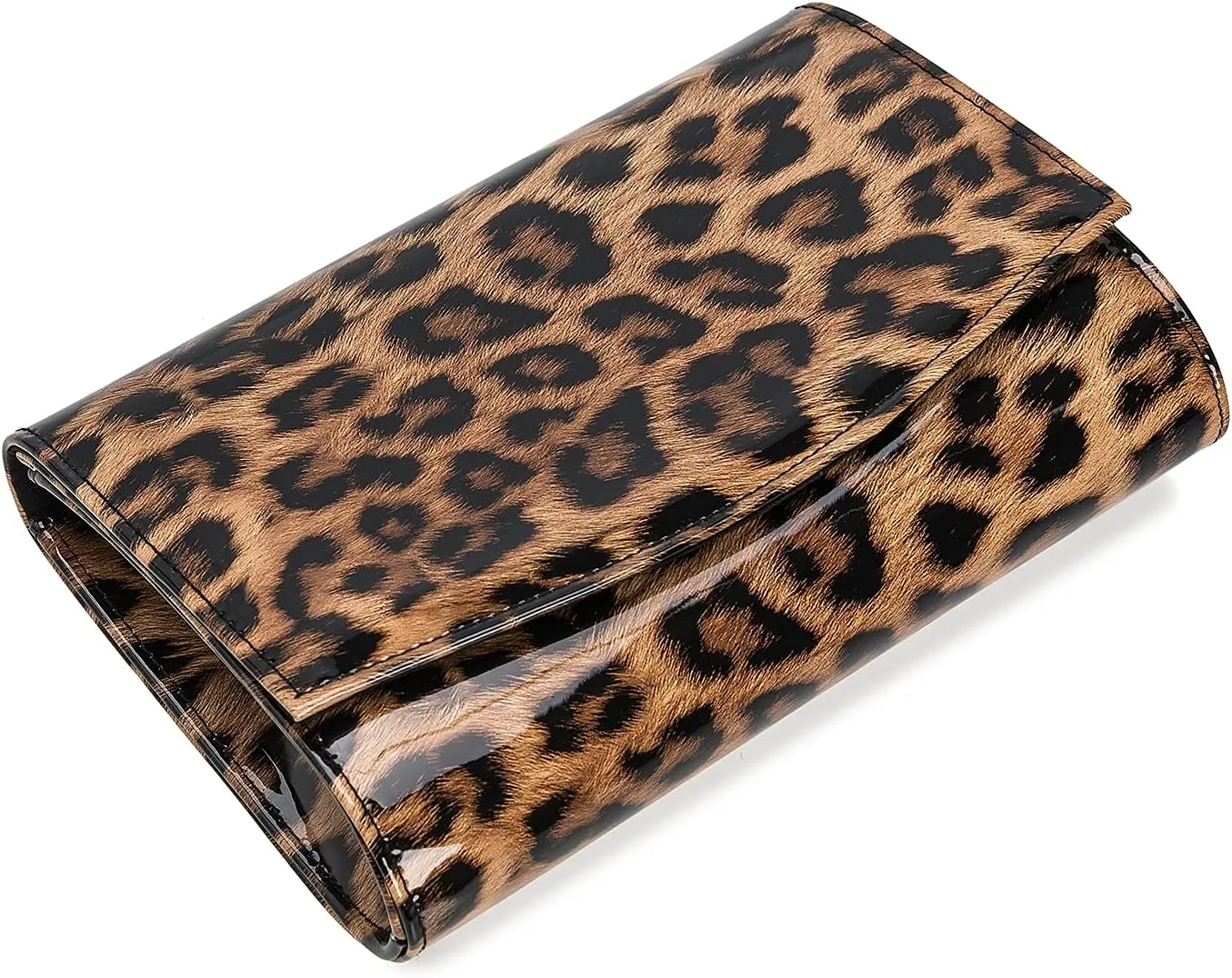 CHARMING TAILOR Patent Leather Flap Clutch Classic Elegant Evening Bag Chic Dress Purse