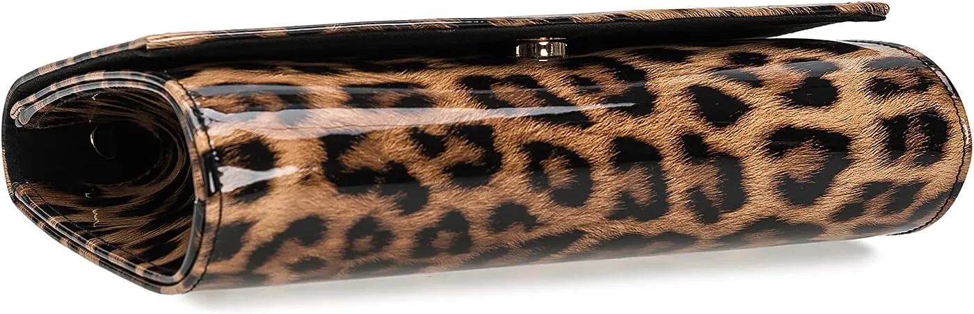 CHARMING TAILOR Patent Leather Flap Clutch Classic Elegant Evening Bag Chic Dress Purse