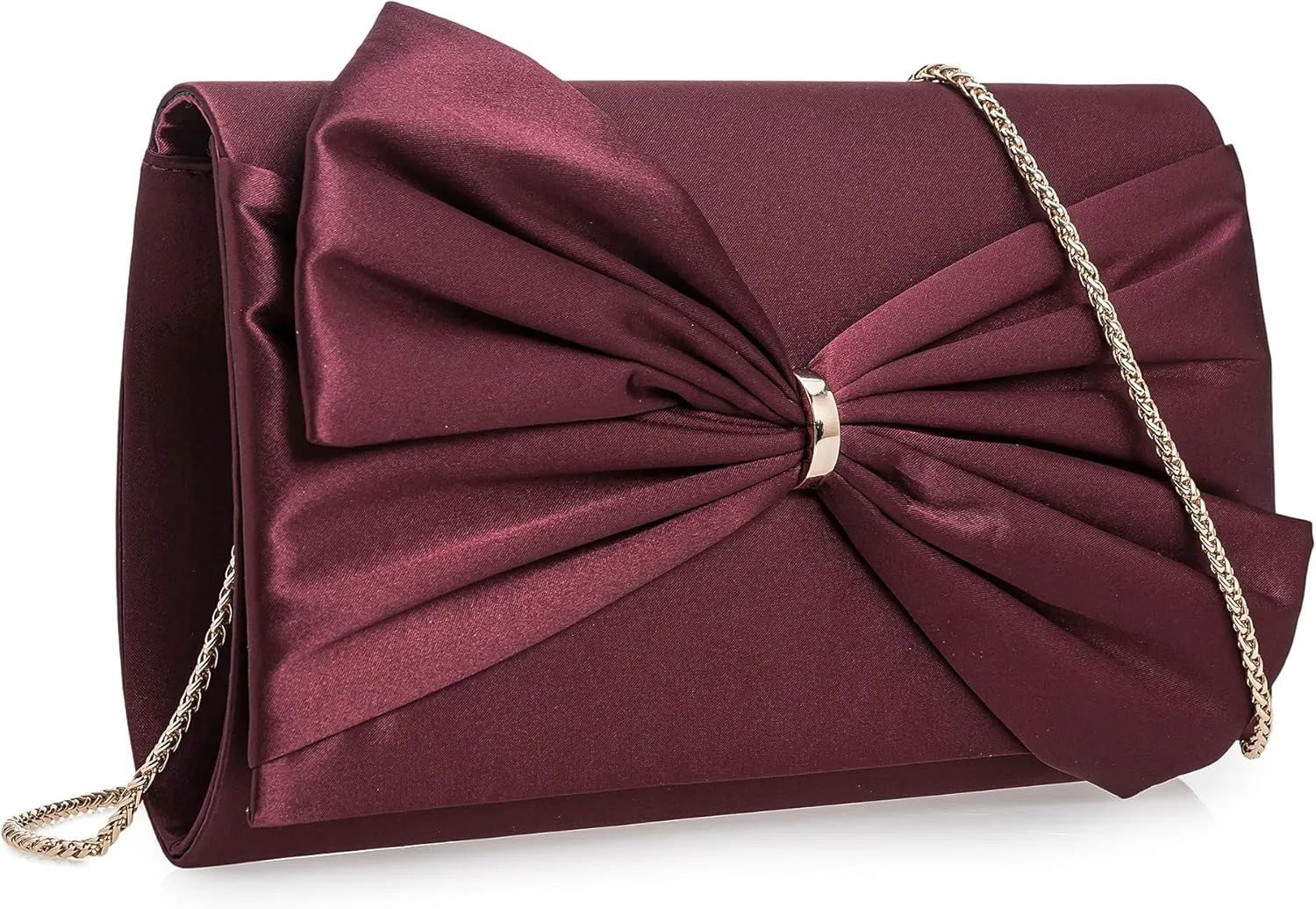 CHARMING TAILOR Satin Bow Formal Bag Women Evening Purse Elegant Clutch Handbag Wedding/Prom/Party
