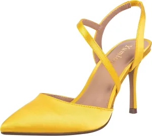Closed Toe Slingback Heels Wedding High Stiletto Heel for Women 3.3 Inch Ankle Strap Pointed Toe Pumps Prom Dress Bride Shoes for Dinner Party Sexy