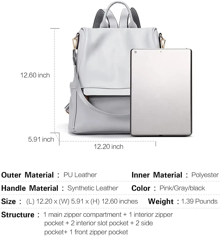CLUCI Womens Backpack Purse Leather Anti-theft Large Fashion Designer Travel Bag Ladies Shoulder Bags