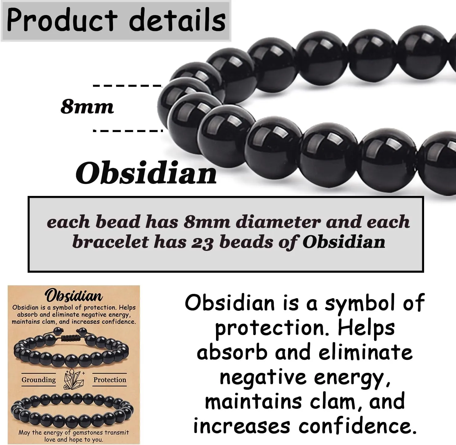 COLOYAN 2Pcs Semi-Precious Gemstone Bracelet - Healing Crystals Bracelets for Women Handmade Natural Stone Bracelets Set Adjustable Crystal Beads Bracelets Reiki Yoga Stretch Bracelets Jewelry