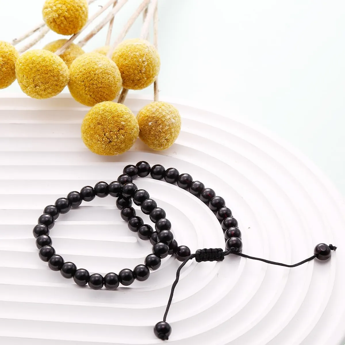 COLOYAN 2Pcs Semi-Precious Gemstone Bracelet - Healing Crystals Bracelets for Women Handmade Natural Stone Bracelets Set Adjustable Crystal Beads Bracelets Reiki Yoga Stretch Bracelets Jewelry