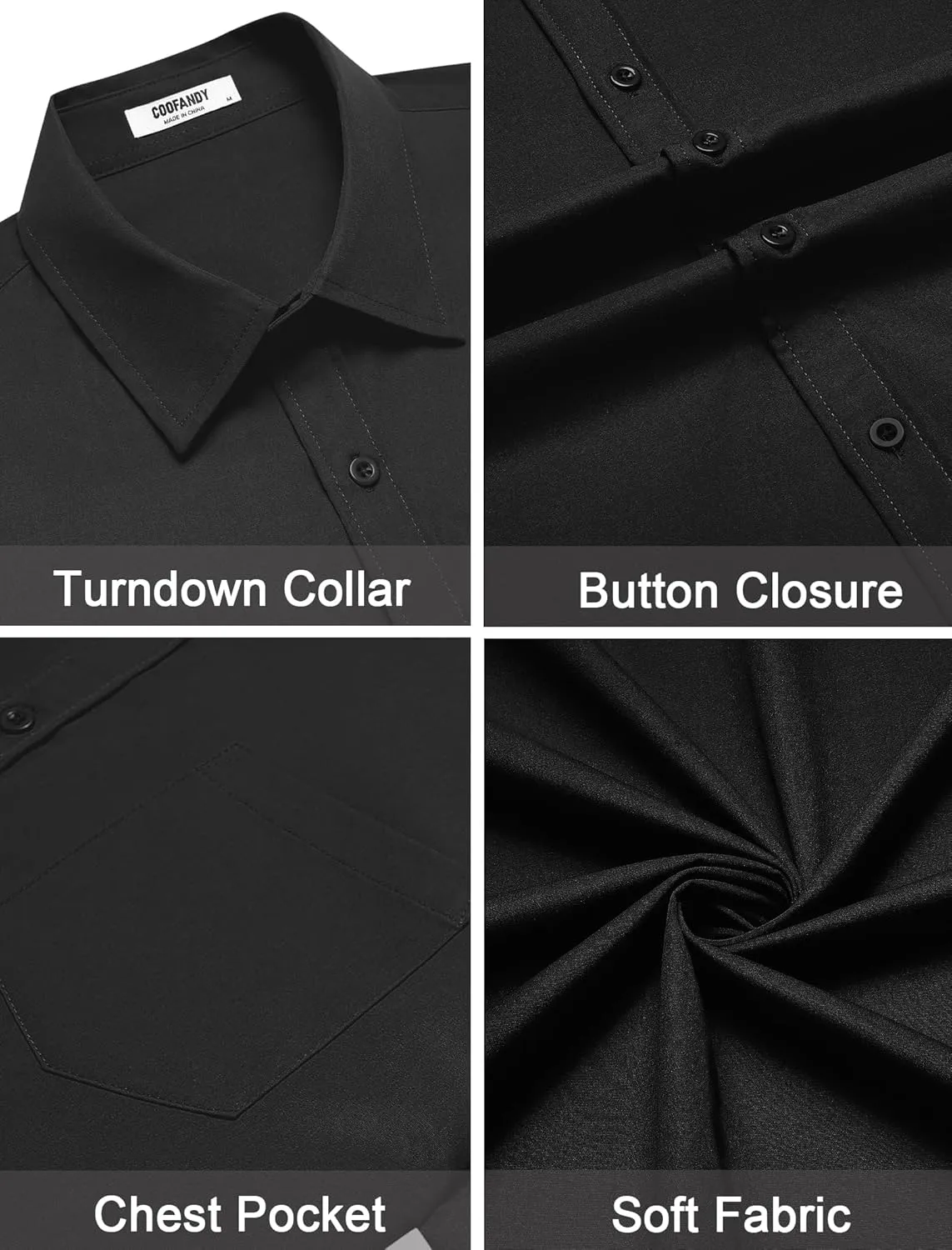 COOFANDY Mens Dress Shirts Short Sleeve Business Casual Shirts Regular Fit Casual Button Down Untucked Shirts