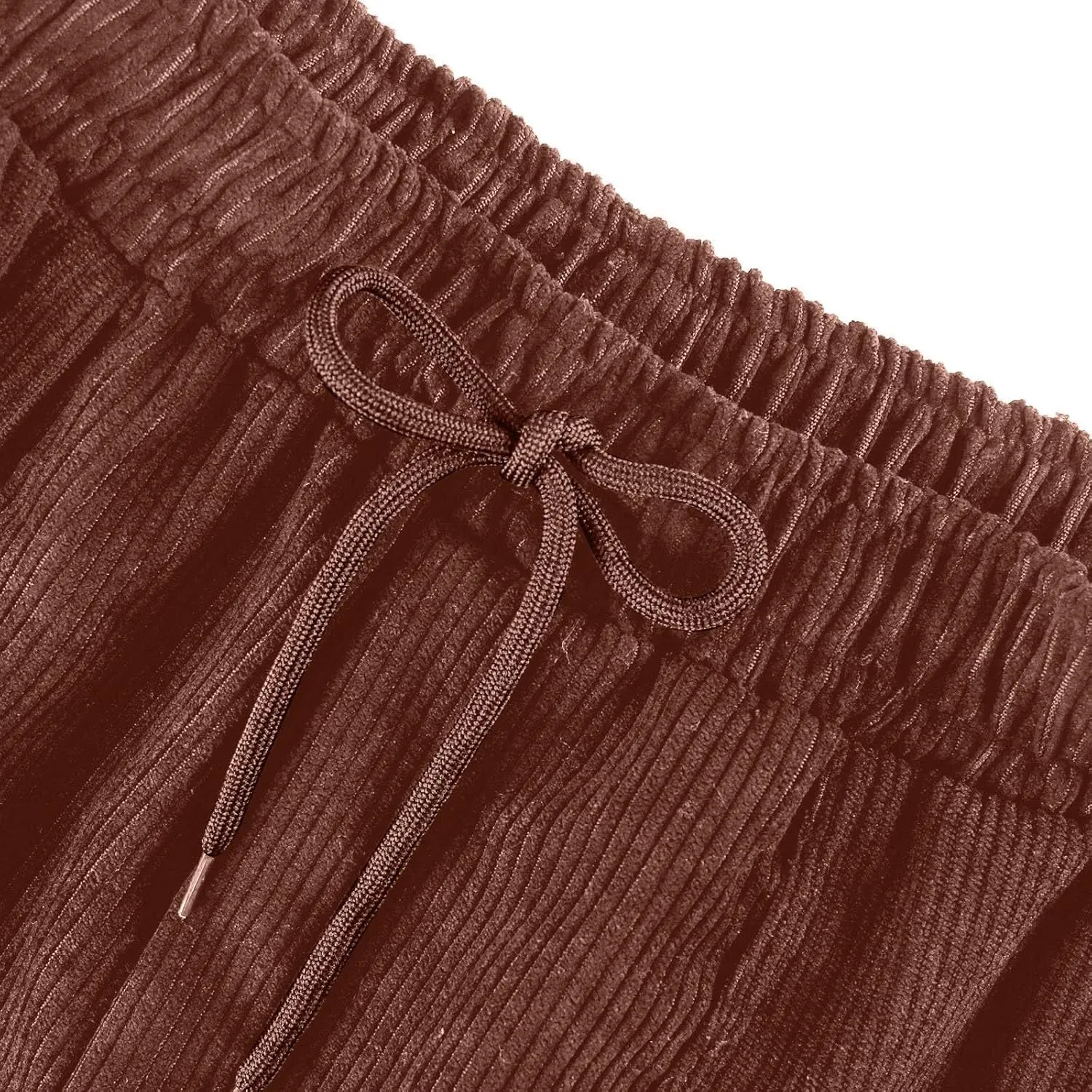 Corduroy Pants for Women Drawstring Loose Fit Pants 2025 High Waist Elastic Waist Pant Fashion Trendy Trousers