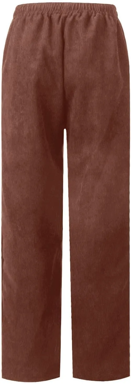 Corduroy Pants for Women Drawstring Loose Fit Pants 2025 High Waist Elastic Waist Pant Fashion Trendy Trousers
