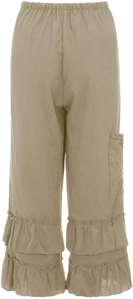 Cotton Pants for Women Casual Summer Linen Pants High Waisted Button Wide Leg Loose Palazzo Lounge Fashion Pants