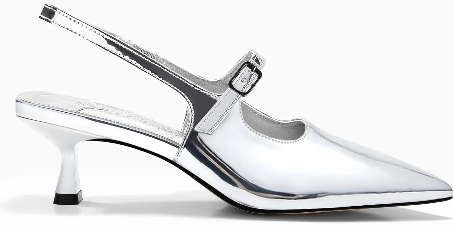 Coutgo Slingback Kitten Heels for Womens 2024 Pumps Party Dress Shoes
