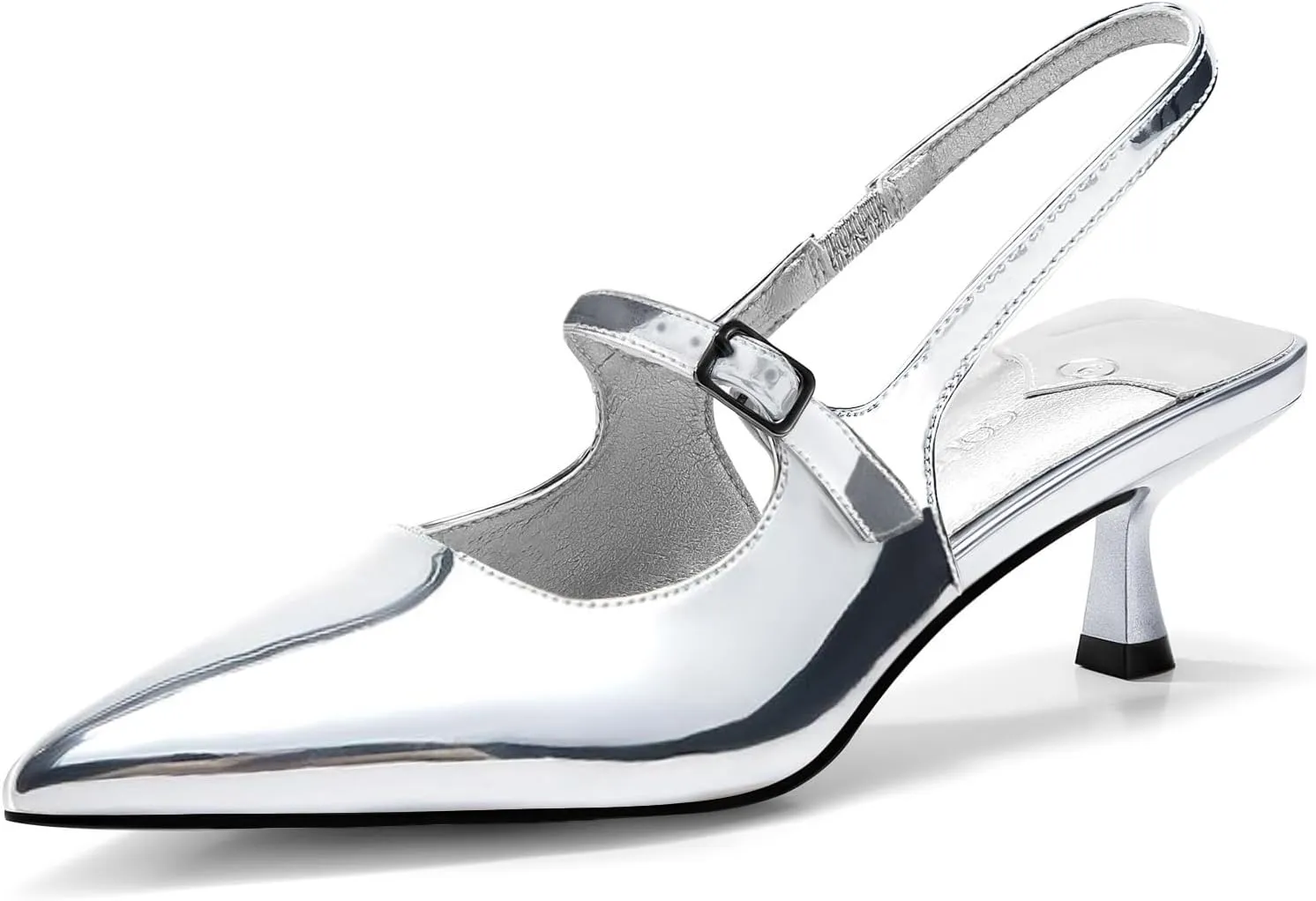 Coutgo Slingback Kitten Heels for Womens 2024 Pumps Party Dress Shoes