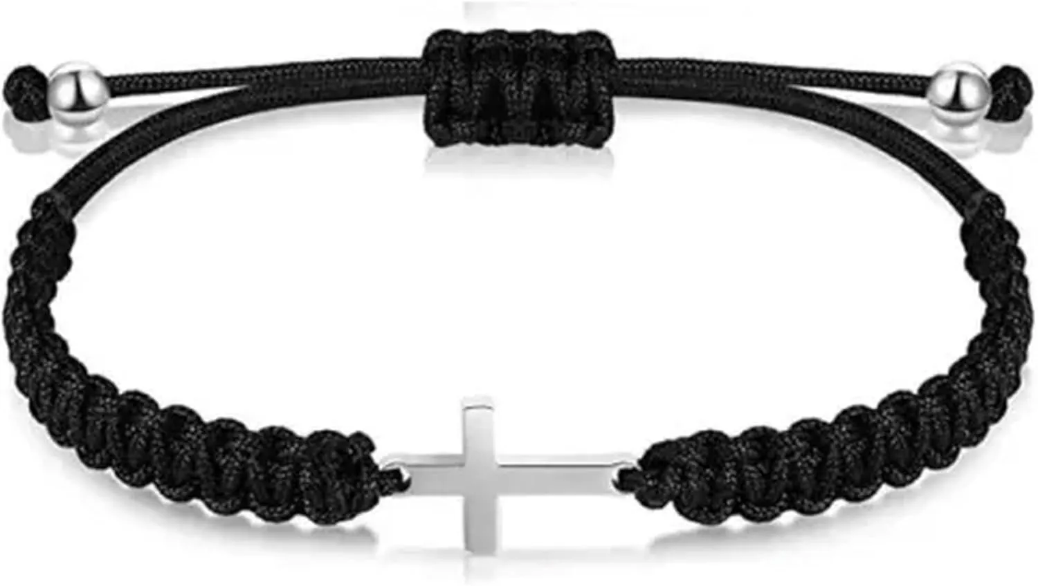 Cross Charm Bracelets Adjustable Woven Braided Bracelets Gifts-Red