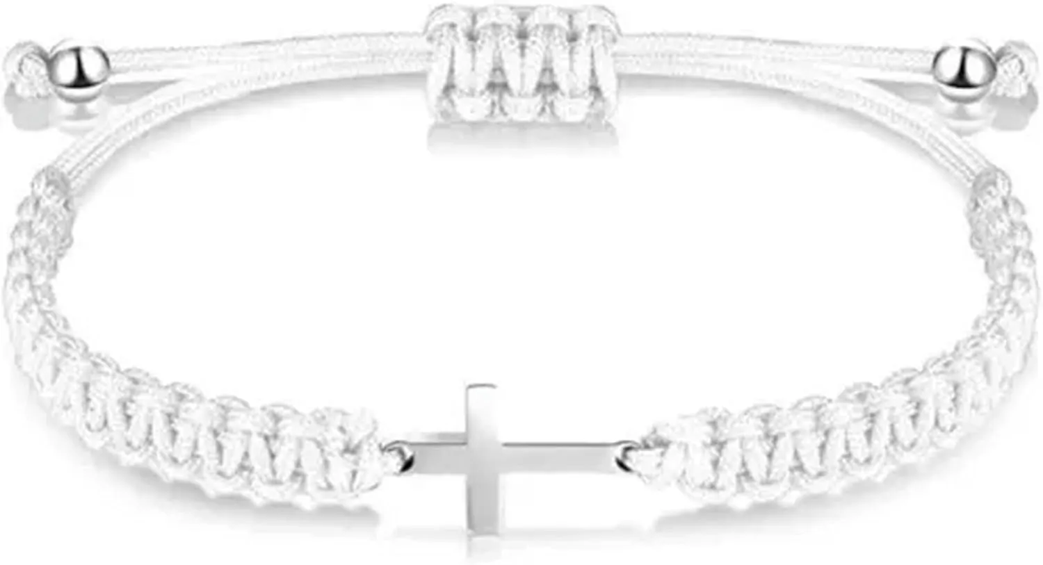 Cross Charm Bracelets Adjustable Woven Braided Bracelets Gifts-Red
