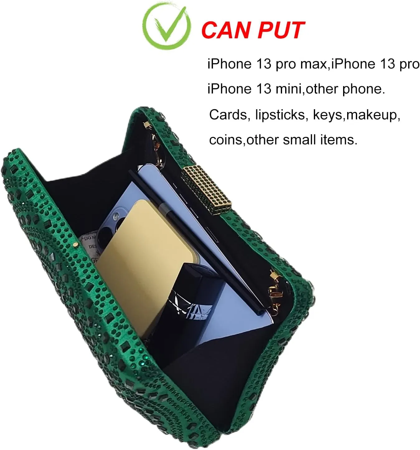 Crystal Box Clutch Rhinestone Handbags For Women Party Purse Wedding Evening Bag