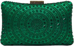 Crystal Box Clutch Rhinestone Handbags For Women Party Purse Wedding Evening Bag