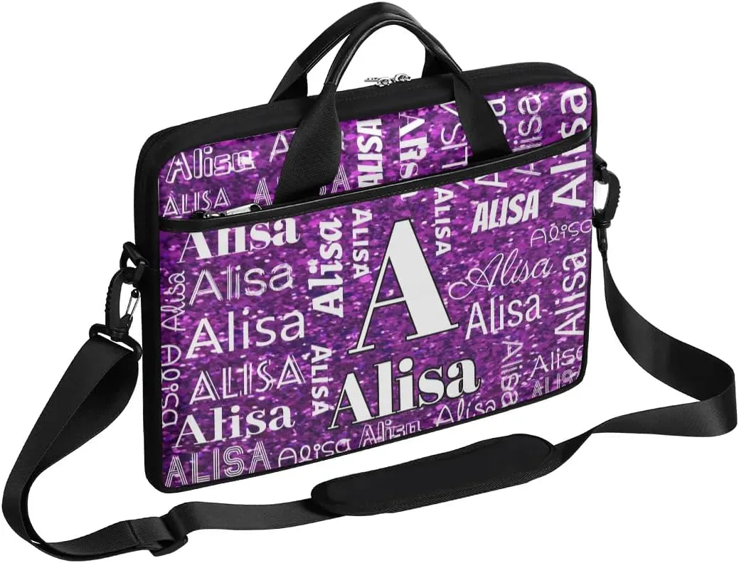 Custom Laptop Bag for Women Men Personalized Name 13 14 15.6 inch Laptop Messenger Shoulder Bags