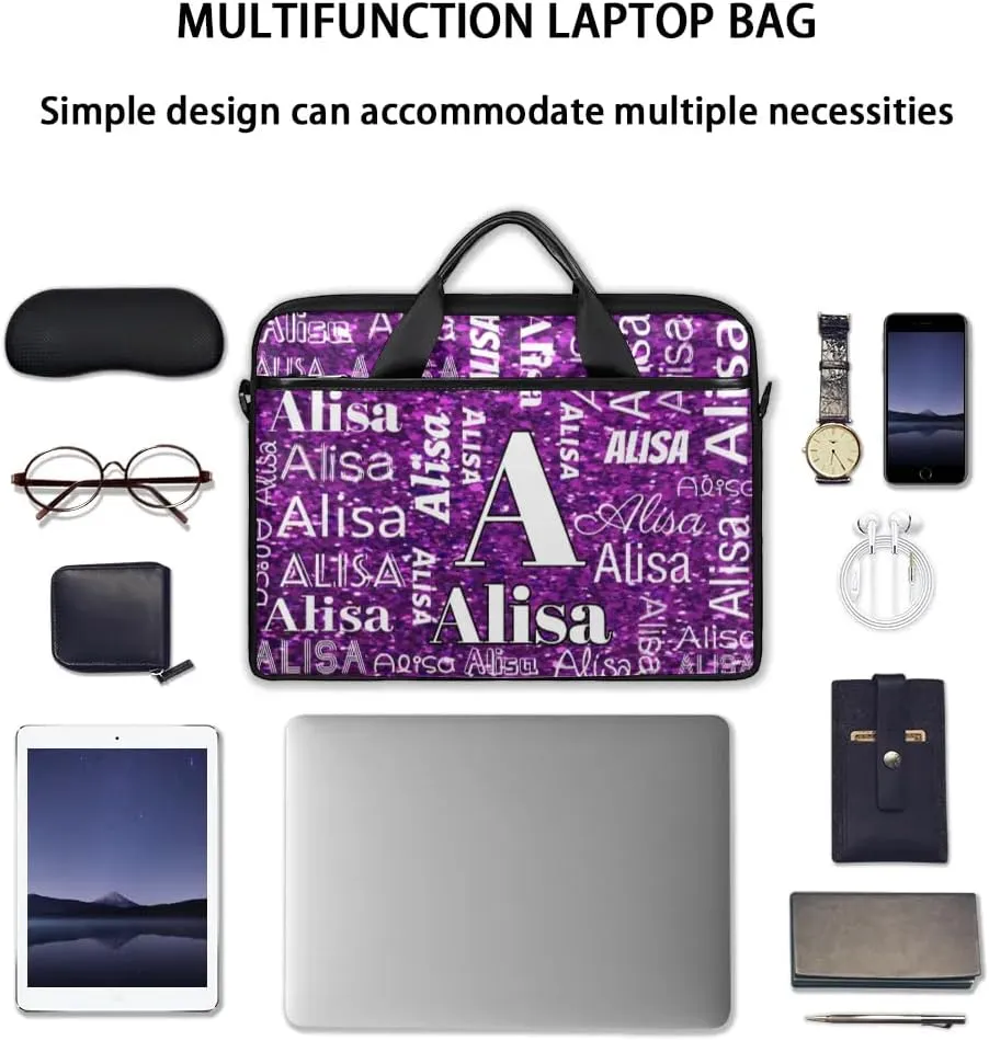 Custom Laptop Bag for Women Men Personalized Name 13 14 15.6 inch Laptop Messenger Shoulder Bags