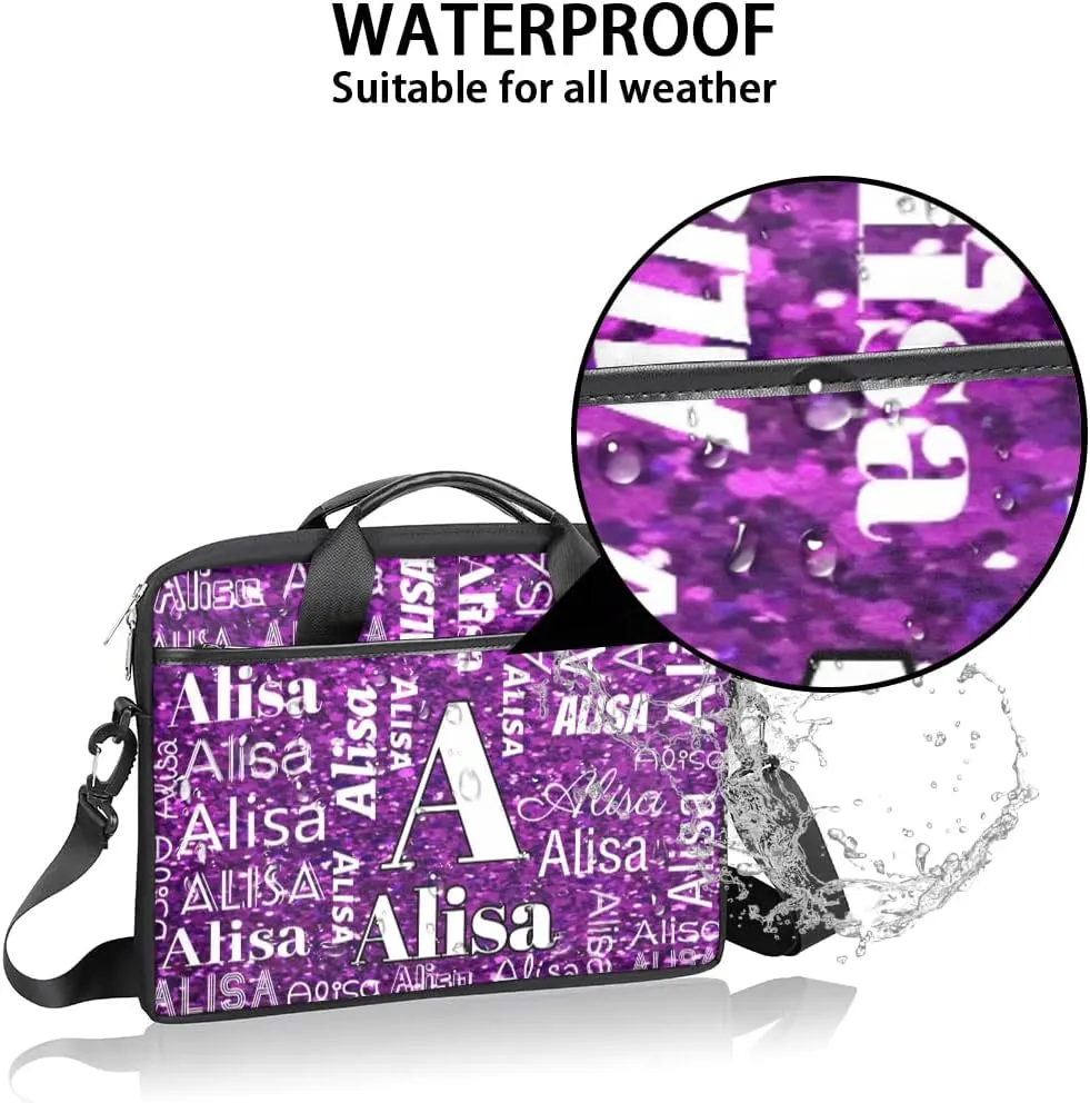 Custom Laptop Bag for Women Men Personalized Name 13 14 15.6 inch Laptop Messenger Shoulder Bags