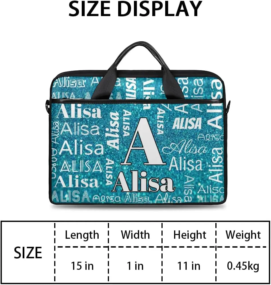 Custom Laptop Bag for Women Men Personalized Name 13 14 15.6 inch Laptop Messenger Shoulder Bags