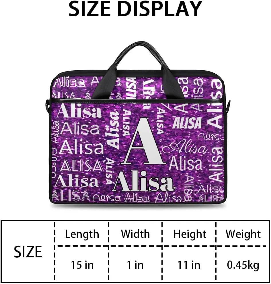 Custom Laptop Bag for Women Men Personalized Name 13 14 15.6 inch Laptop Messenger Shoulder Bags