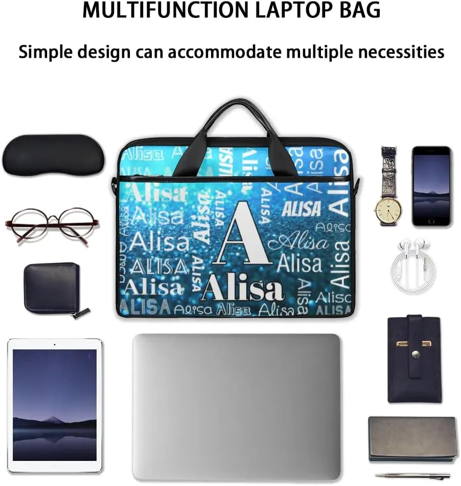 Custom Laptop Bag for Women Men Personalized Name 13 14 15.6 inch Laptop Messenger Shoulder Bags