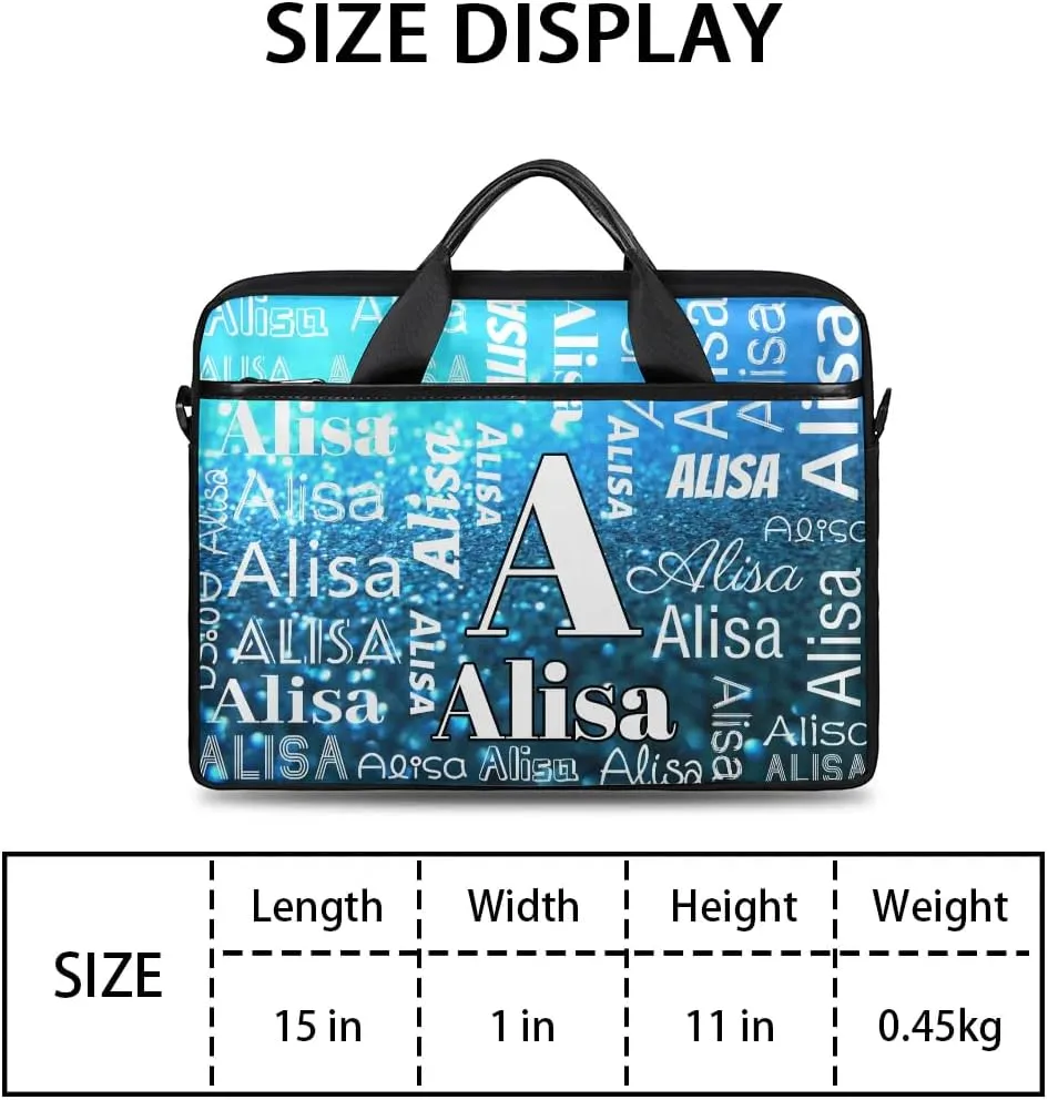 Custom Laptop Bag for Women Men Personalized Name 13 14 15.6 inch Laptop Messenger Shoulder Bags