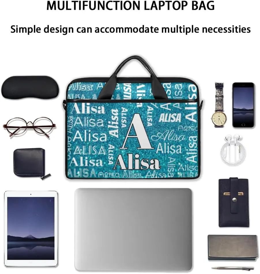 Custom Laptop Bag for Women Men Personalized Name 13 14 15.6 inch Laptop Messenger Shoulder Bags
