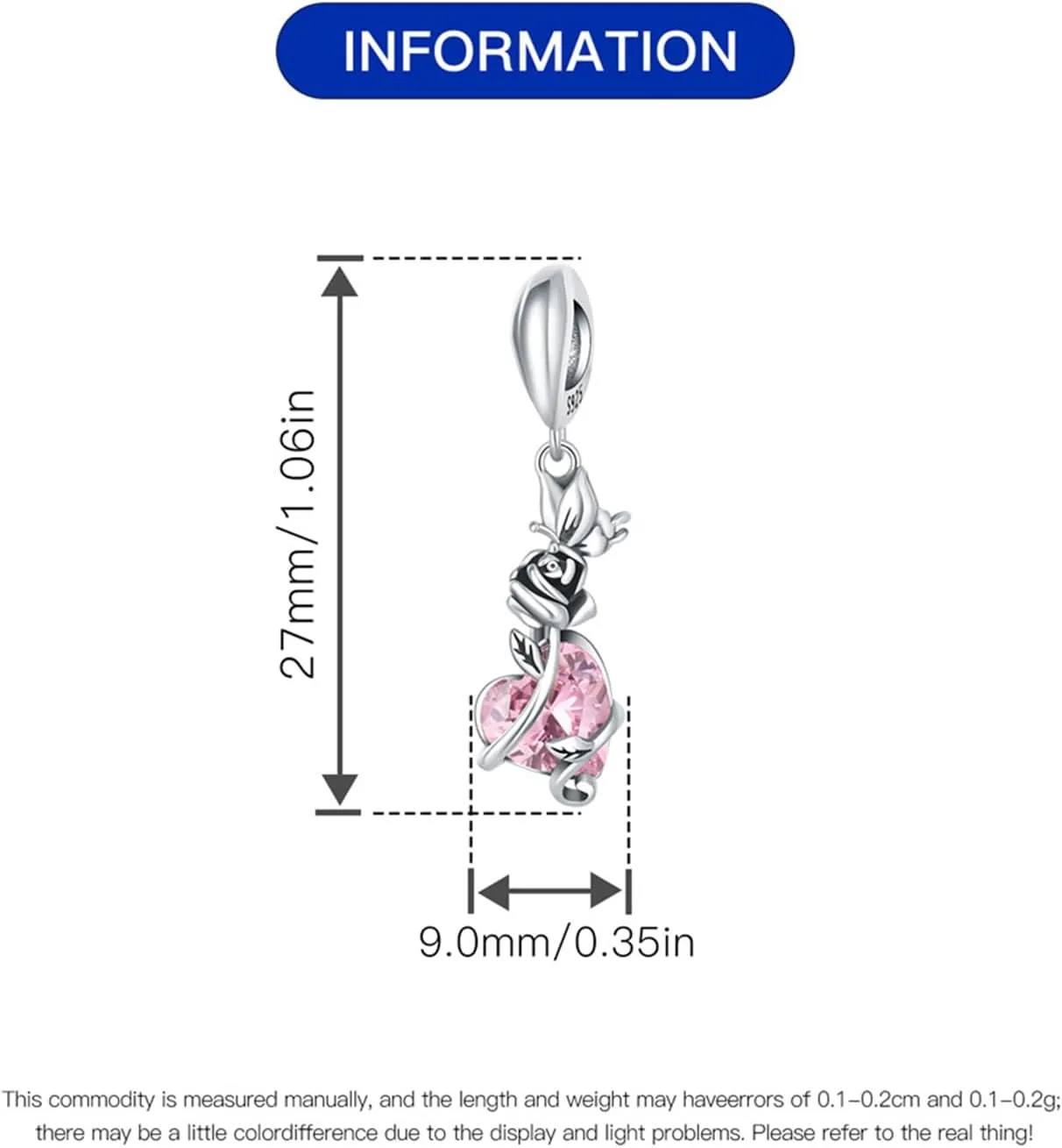 CYCUFF 925 Sterling Silver Charms Suitable for Charm Necklaces, Bracelet Pendants Beads Jewellery Gift for Women