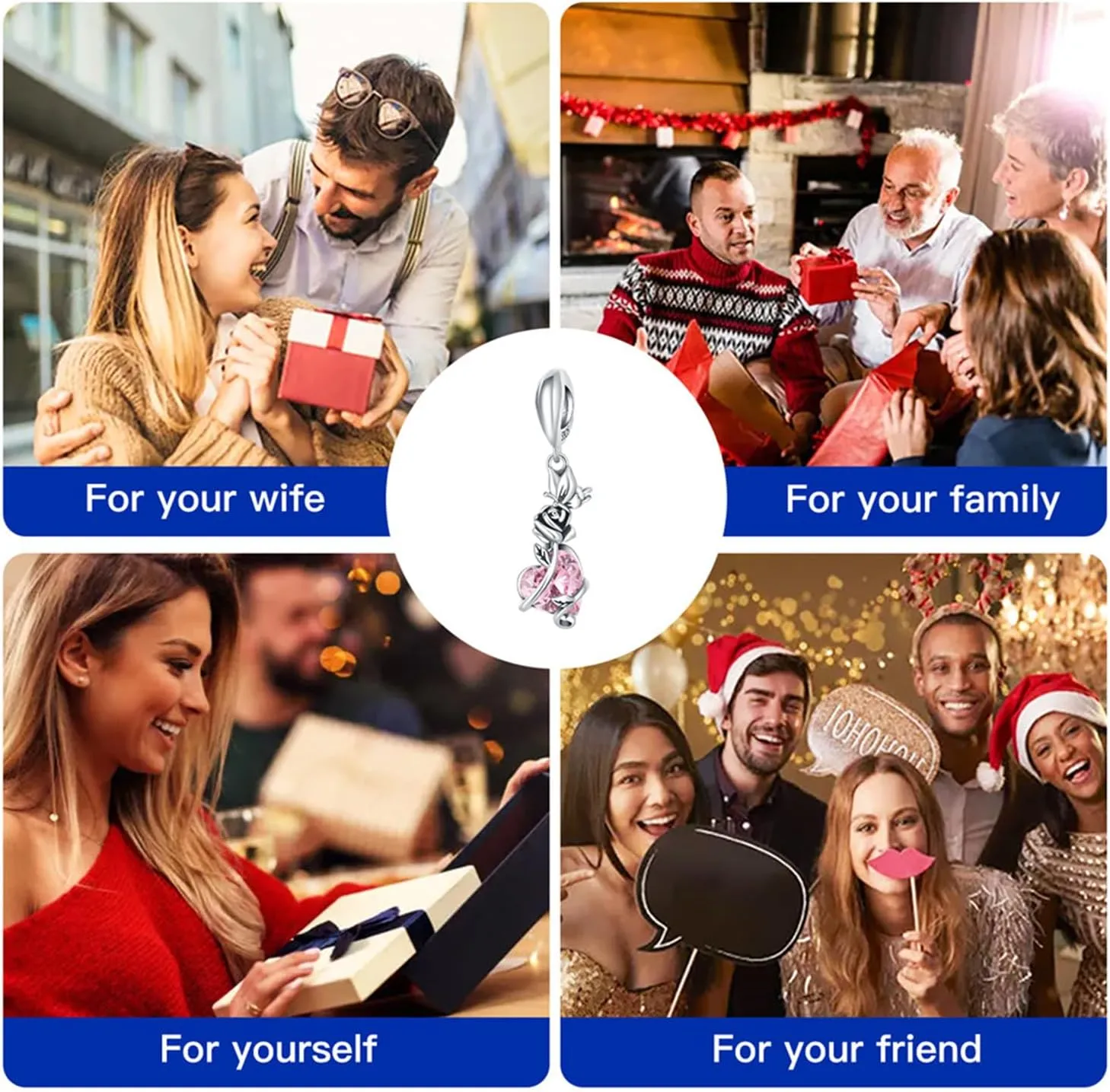 CYCUFF 925 Sterling Silver Charms Suitable for Charm Necklaces, Bracelet Pendants Beads Jewellery Gift for Women