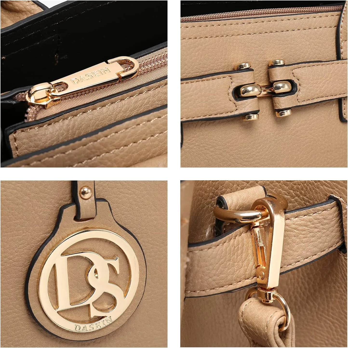 Dasein Women Satchel Purses Handbags Belted Top-handle Work Tote Shoulder Bags with Long Strap