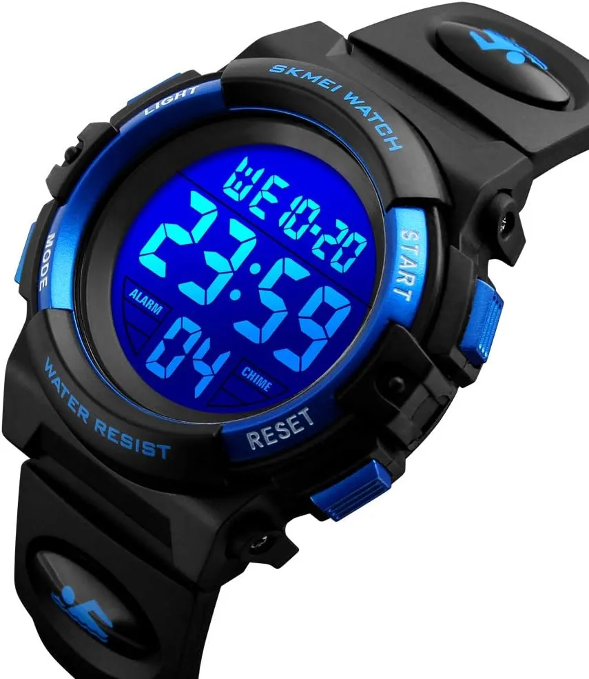 Dayllon Kids Digital Watch Boys Outdoor Sports 50M Waterproof Girls Watches Alarm Clock 12/24 H Stopwatch Calendar for Ages 3-15 Boy Girl Wristwatch Kids Gift