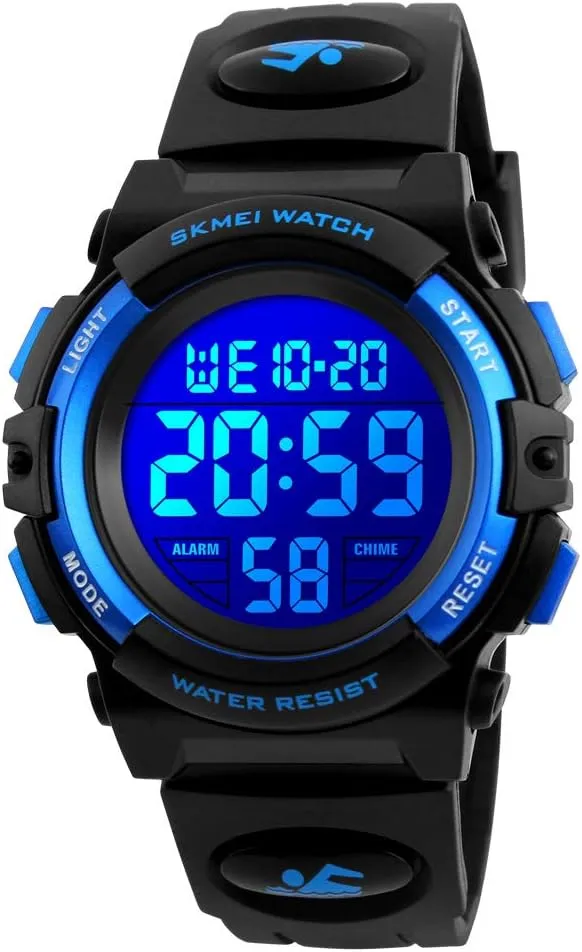 Dayllon Kids Digital Watch Boys Outdoor Sports 50M Waterproof Girls Watches Alarm Clock 12/24 H Stopwatch Calendar for Ages 3-15 Boy Girl Wristwatch Kids Gift