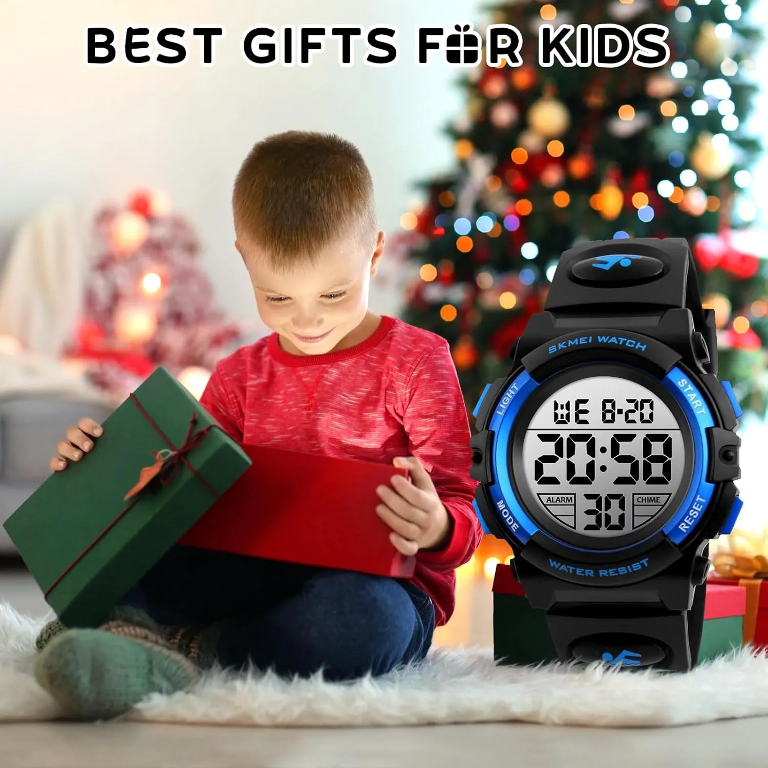 Dayllon Kids Digital Watch Boys Outdoor Sports 50M Waterproof Girls Watches Alarm Clock 12/24 H Stopwatch Calendar for Ages 3-15 Boy Girl Wristwatch Kids Gift