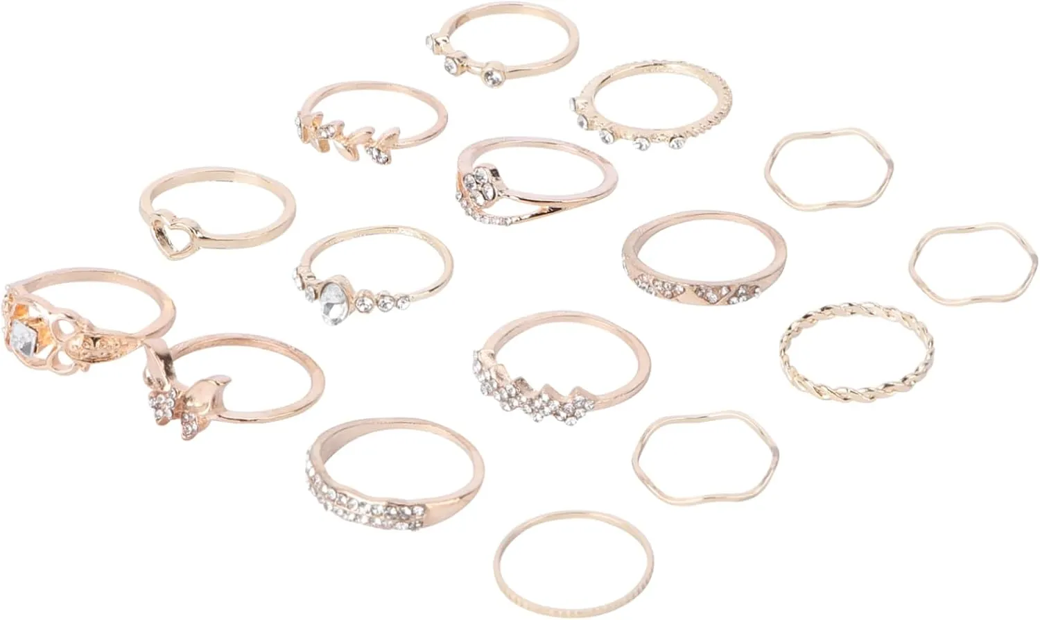 Didiseaon Fashion Jewelry Ring Set for Women Girls 16pcs Ring Kit Vintage Knuckle