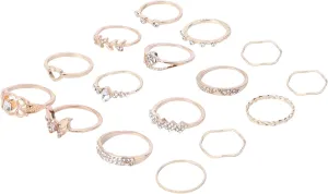 Didiseaon Fashion Jewelry Ring Set for Women Girls 16pcs Ring Kit Vintage Knuckle