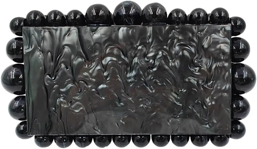 DJBM Acrylic Evening Women Clutch Bag Graceful Glitter Marble Shoulder Purses for Wedding Party