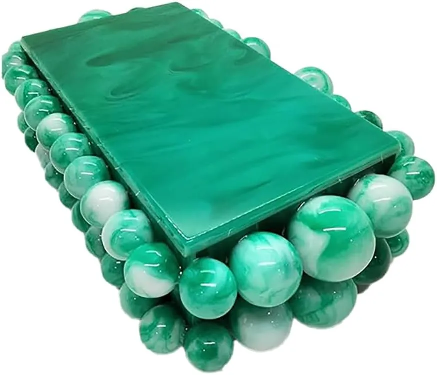 DJBM Acrylic Evening Women Clutch Bag Graceful Glitter Marble Shoulder Purses for Wedding Party