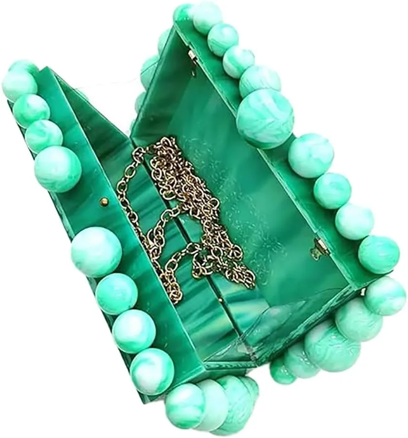 DJBM Acrylic Evening Women Clutch Bag Graceful Glitter Marble Shoulder Purses for Wedding Party