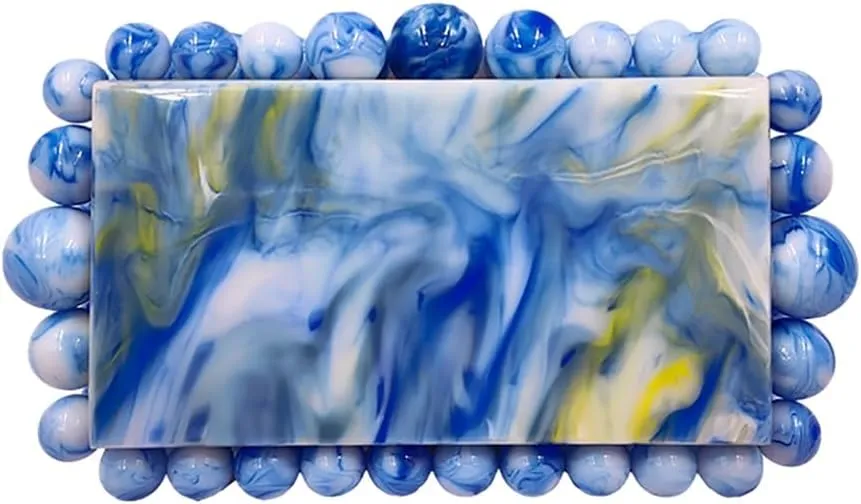 DJBM Acrylic Evening Women Clutch Bag Graceful Glitter Marble Shoulder Purses for Wedding Party