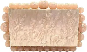 DJBM Acrylic Evening Women Clutch Bag Graceful Glitter Marble Shoulder Purses for Wedding Party