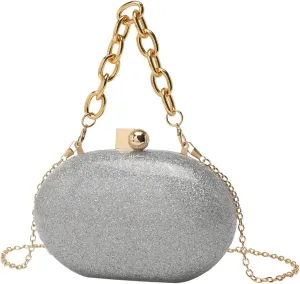 DJBM Women Acrylic Wrist Clutch Purse Glitter Graceful Marble Chain Crossbody Bag for Evening Prom