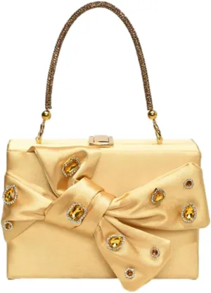 Elegant Satin Bow Evening Bag Women Rhinestone Clutch Purses Evening Handbags for Formal Wedding Prom Party 2025