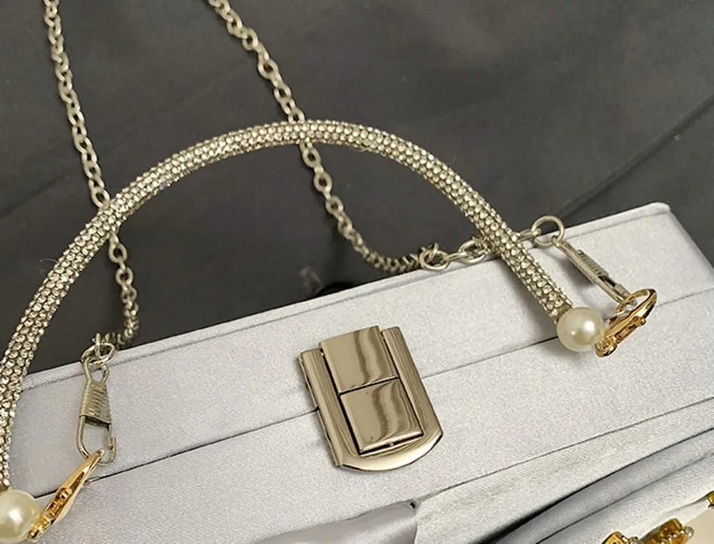 Elegant Satin Bow Evening Bag Women Rhinestone Clutch Purses Evening Handbags for Formal Wedding Prom Party 2025