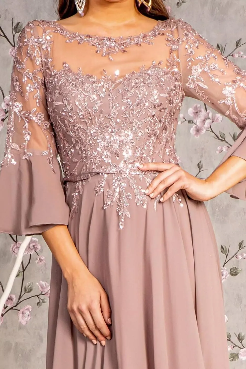 Elegant Scoop Neckline Mother of The Bride Dresses for Women Formal Evening Party Long Gown