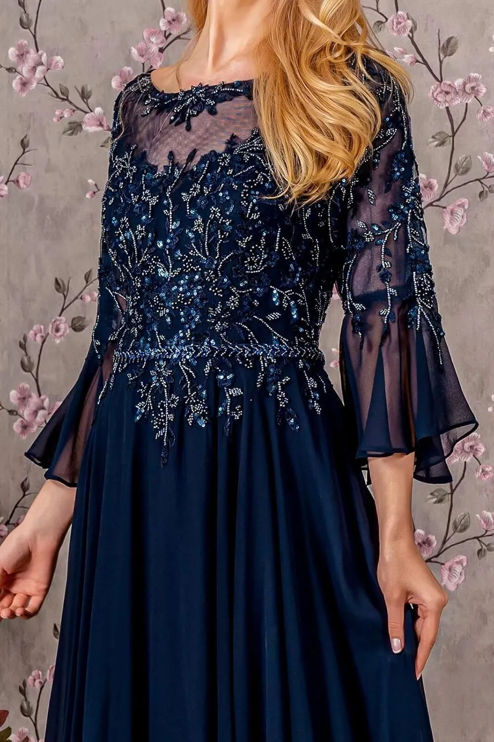 Elegant Scoop Neckline Mother of The Bride Dresses for Women Formal Evening Party Long Gown