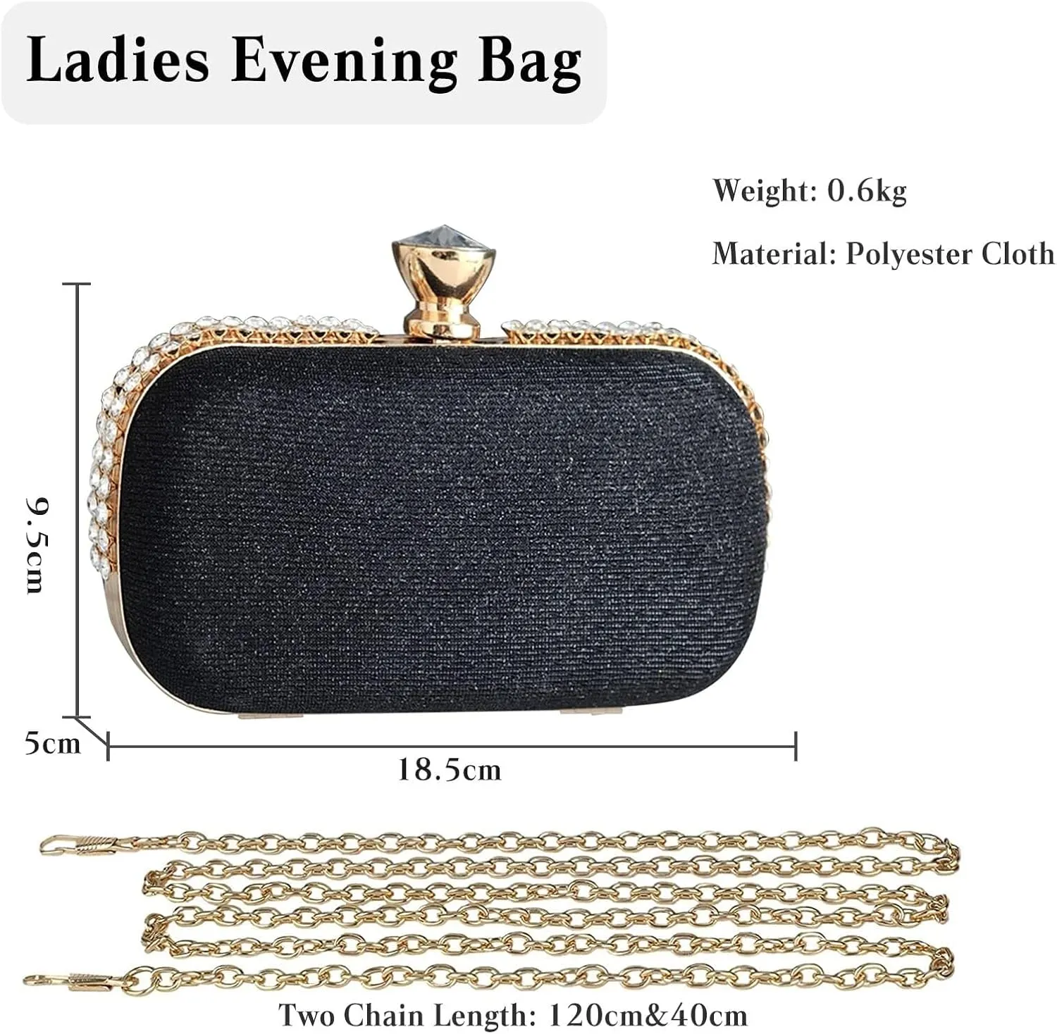 Elegant Shoulder Crossbody Ladies Clutch Sparkly Rhinestone Evening Women Charming Glittering Handbag Bridal Wedding