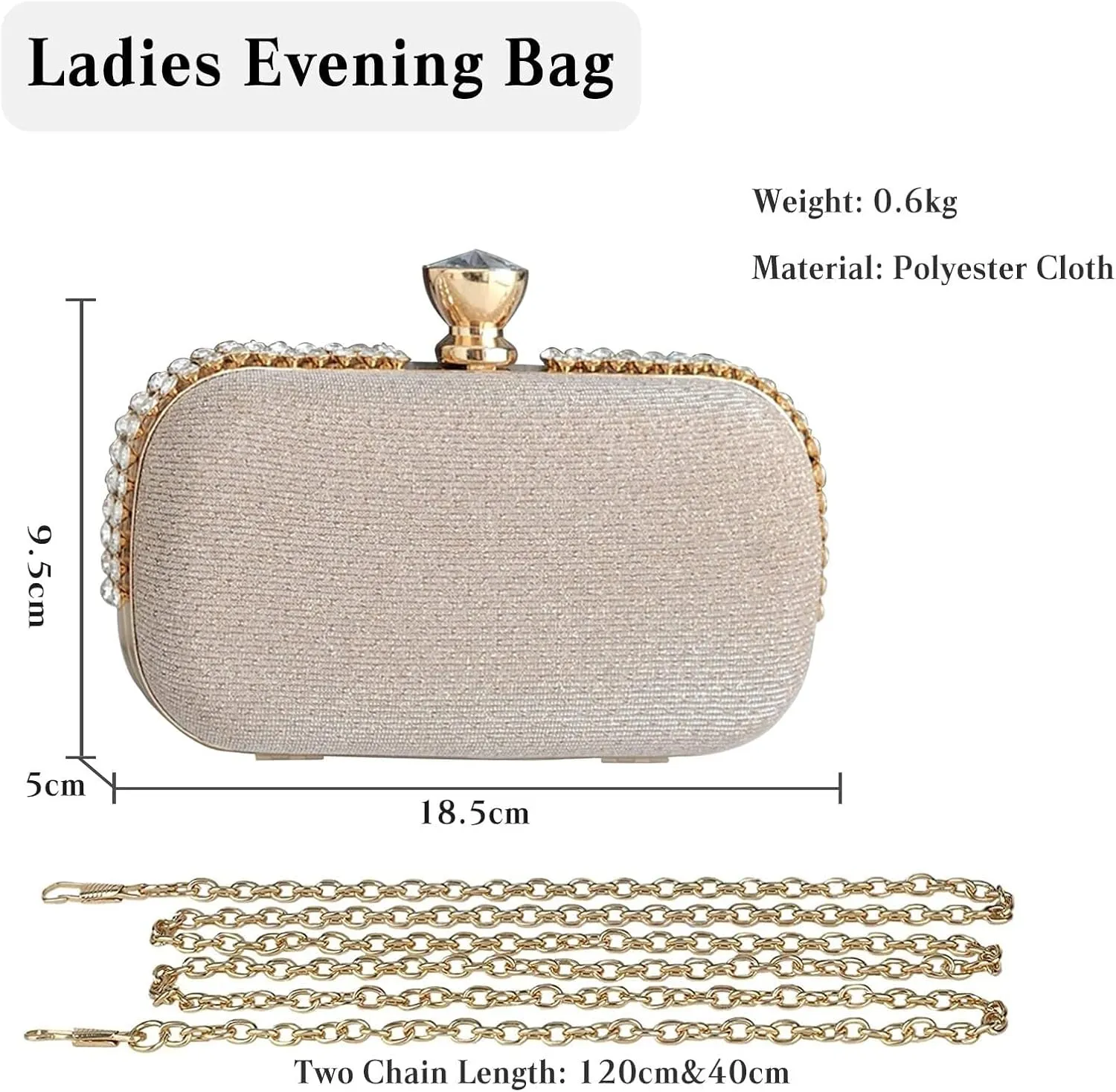 Elegant Shoulder Crossbody Ladies Clutch Sparkly Rhinestone Evening Women Charming Glittering Handbag Bridal Wedding