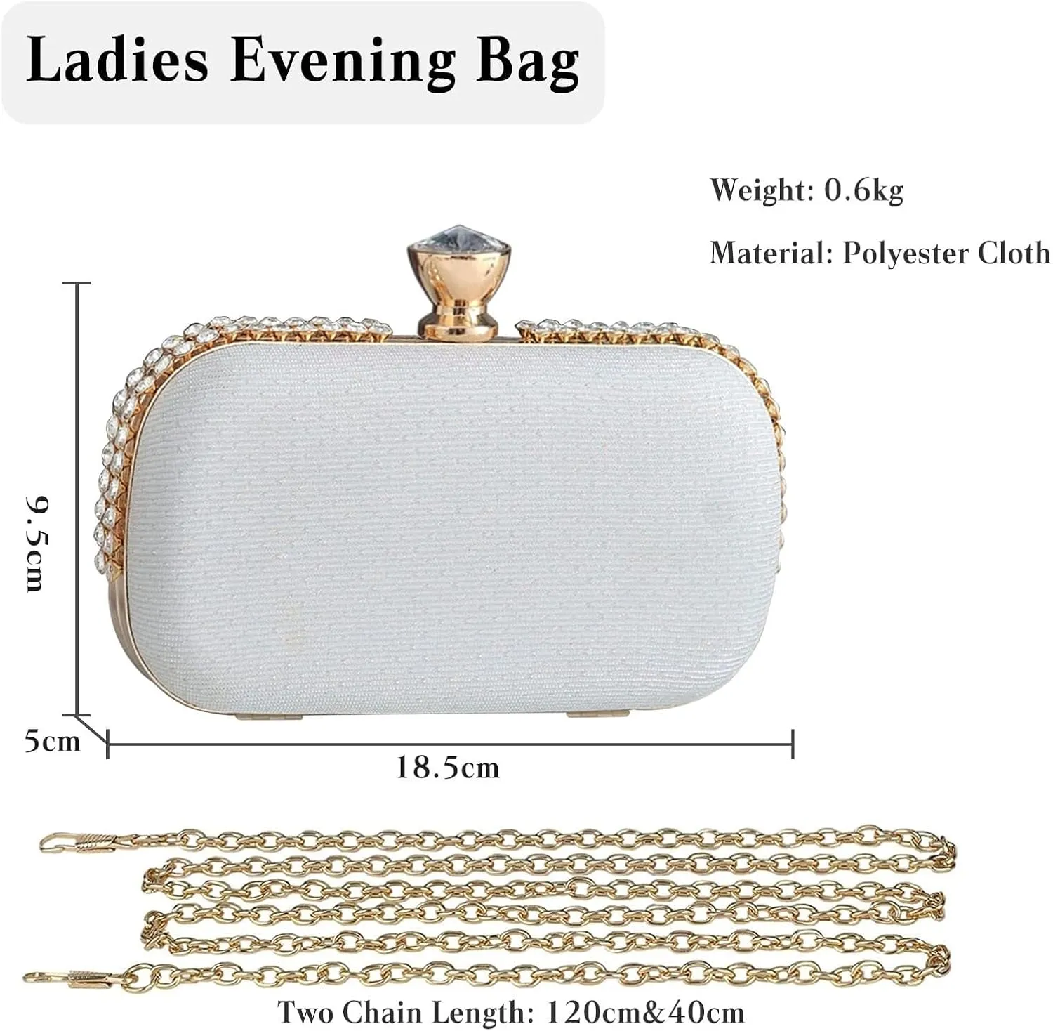 Elegant Shoulder Crossbody Ladies Clutch Sparkly Rhinestone Evening Women Charming Glittering Handbag Bridal Wedding