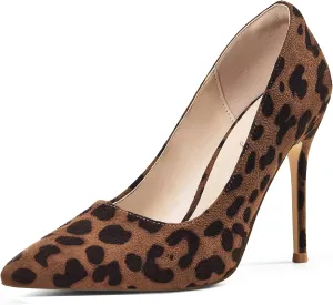 Elisabet Tang Women's High Heels Pumps Closed Pointed Toe Stiletto 4inch Heels Classic Office Special Dressy Wedding Pump Shoes