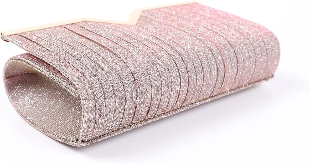 Fashion Clutch Women Evening Bags for Wallets Wedding Formal Prom Vertical bar Folding cloth Handbag purse