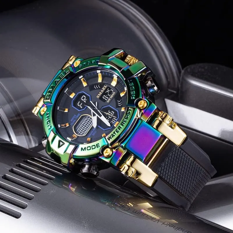 Fashion Colorful Men Digital Sport Watches Waterproof Male Clock Wristwatch Men's Dual Display Electronic Military Watch